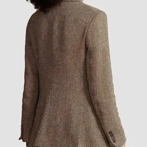 Shop Kaya Scodelario TV Series The Gentlemen Season 02 Susie Glass Grey Wool Blazer