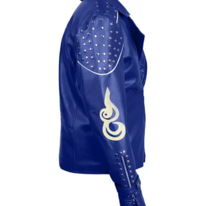 Shop King Ben Descendants 2 Mitchell Hope Blue Leather Jacket On Sale