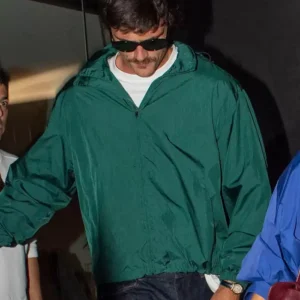 Shop London Dinner 2026 Jacob Elordi Windbreaker Green Jacket On Sale