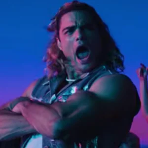 Shop Noah Centineo Movie Street Fighter 2026 Ken Masters Silver Leather Vest