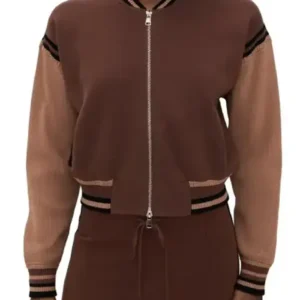 Shop Pardis Saremi TV Series FBI S08 Zara Ushruf Brown Bomber Jacket On Sale