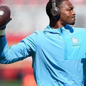 Shop Preseason 2026 Tennessee Titans Nike Sideline Blue Hooded Quarter-Zip Jacket On Sale
