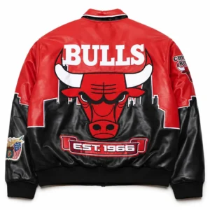 Shop R&B Tour Event 2026 Usher Chicago Bulls Red And Black Leather Jacket