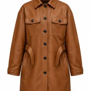 Shop Rebecca Hall TV Series The Secret Of Secret 2026 Katherine Solomon Brown Leather Blazer