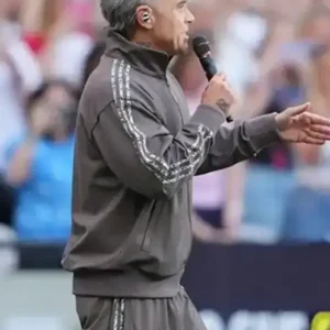 Shop Robbie Williams Soccer Aid 2026 Grey Track Jacket On Sale
