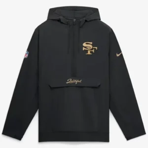 Shop San Francisco 49ers Nike Black Rivalries Collection Sideline Anorak Half-Zip Jacket