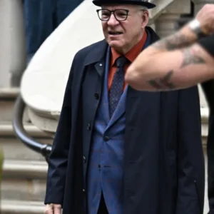 Shop Steve Martin TV Series Only Murders in the Building S06 Charles Haden Savage Neavy Blue Coat On Sale