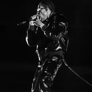 Shop Travis Scott Ye’s Second Homecoming Concert Black Leather Jacket