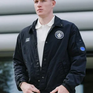 Shop UCL trip Manchester City C.P. Coach Company Navy Blue Bomber Jacket
