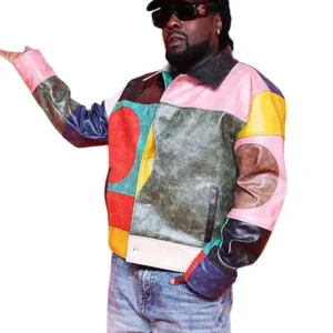 Shop WNBA Draft 2026 Wale Patchwork Multicolor Leather Jacket On Sale