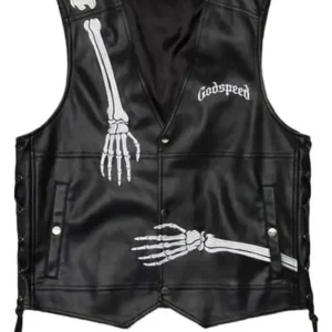 Skeleton Hand Godspeed Leather Vest
