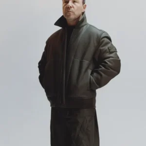 Stephen Graham Stone Island FW26 Leather Bomber Jacket