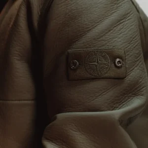 Stephen Graham Stone Island FW26 Leather Bomber Jacket On Sale
