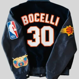 Suns x Jeff Hamilton x Andrea Bocelli Black Letterman Varsity Jacket On Sale