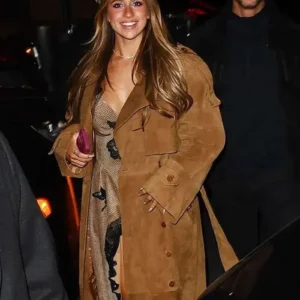 Tate McRae SNL After Party Brown Coat