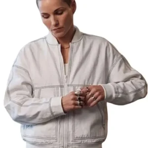 Ted Lasso S04 Jude Mack White Bomber Jacket