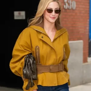 The Drew Barrymore Show 2026 Lili Reinhart Mustard Leather Jacket On Sale