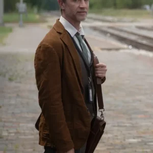 The Girl in the River 2026 Devon Sawa Cargo Brown Suede Leather Blazer