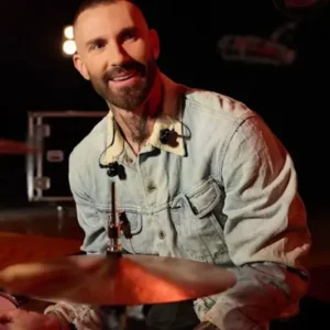 The Voice Season 30 Adam Levine Corduroy Collar Light Blue Denim Jacket On Sale