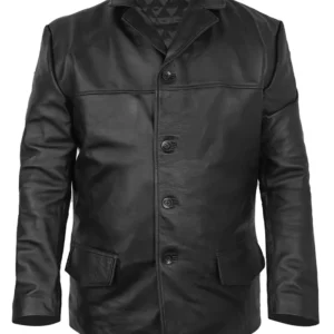 Tobias Santelmann Jo Nesbo’s Detective Hole Tv Series Harry Hole Black Leather Blazer Jacket Sale