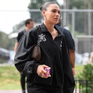 Trinity Rodman Audi Field Washington Spirit Black Adidas x Willy Pinstripe Jacket
