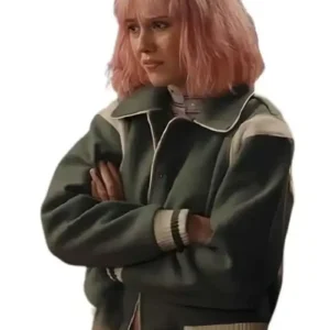 Trying 2026 Scarlett Rayner Green Varsity Jacket