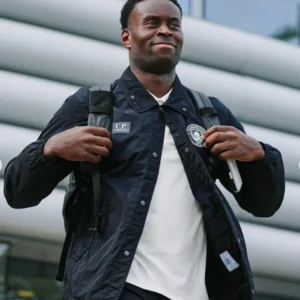 UCL trip Manchester City C.P. Coach Company Navy Blue Bomber Jacket On Sale