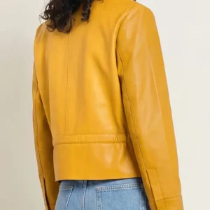 US Open Event 2026 Alex Eala Mustard Leather Jacket On Sale