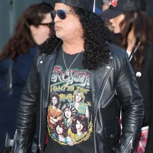 Universal City California Slash Black Leather Jacket On Sale