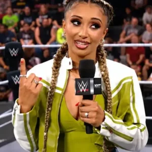 WWE Kelani Jordan Cropped Leather Jacket