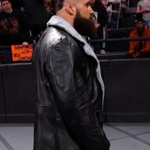 WWE NXT 2026 Tony D’Angelo Shearling Black Leather Jacket On Sale