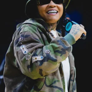 Young M.A Halftime Show Performance Brooklyn Camo Jacket