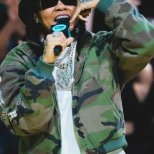 Young M.A halftime Show Brooklyn Camo Jacket