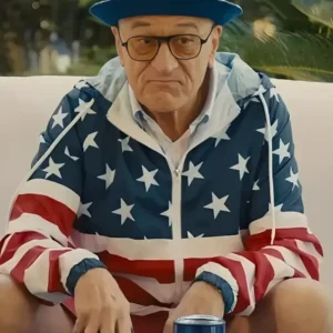 About My Father Robert De Niro Stars American Flag Windbreaker Jacket On Sale