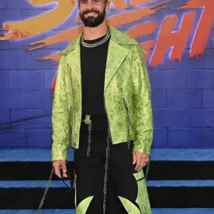 Seth Rollins Street Fighter Premiere 2026 Green Leather Jacket On Sale