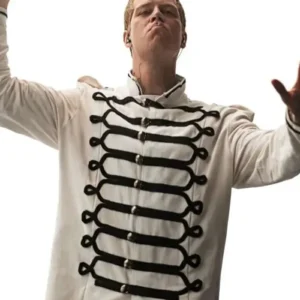 Stage Performance Yung Lean White Military Jacket