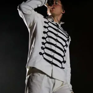 Stage Performance Yung Lean White Military Jacket On Sale