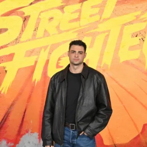 Street Fighter London 2026 Noah Centineo Black Leather Jacket On Sale