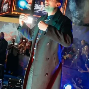 Street Fighter Movie Premiere Night Andrew Schulz Black Wool Coat