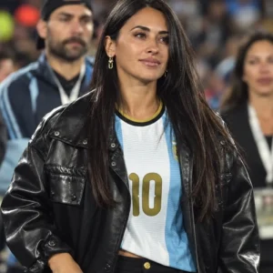 Team Argentina 2026 Antonela Roccuzzo Leather Jacket