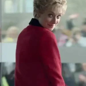 The Crown S04 Princess Diana Red Wool Coat