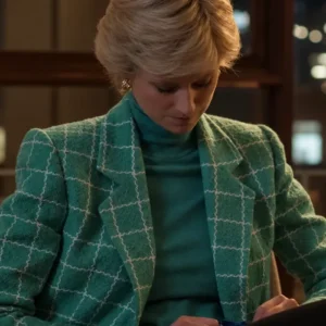 The Crown Session 5 Princess Diana Elizabeth Debicki Green Blazer On Sale