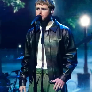 The Tonight Show Starring Jimmy Fallon Alex Warren Black Leather Jacket