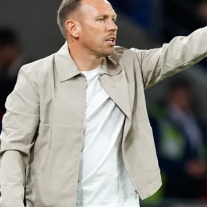 Wales Football Team Head Coach 2026 Craig Bellamy Beige Jacket