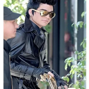 adam lambert black trench coat