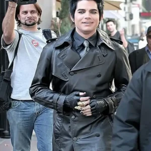 adam lambert leather coat