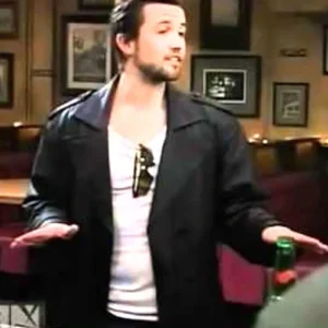 always sunny black leather duster